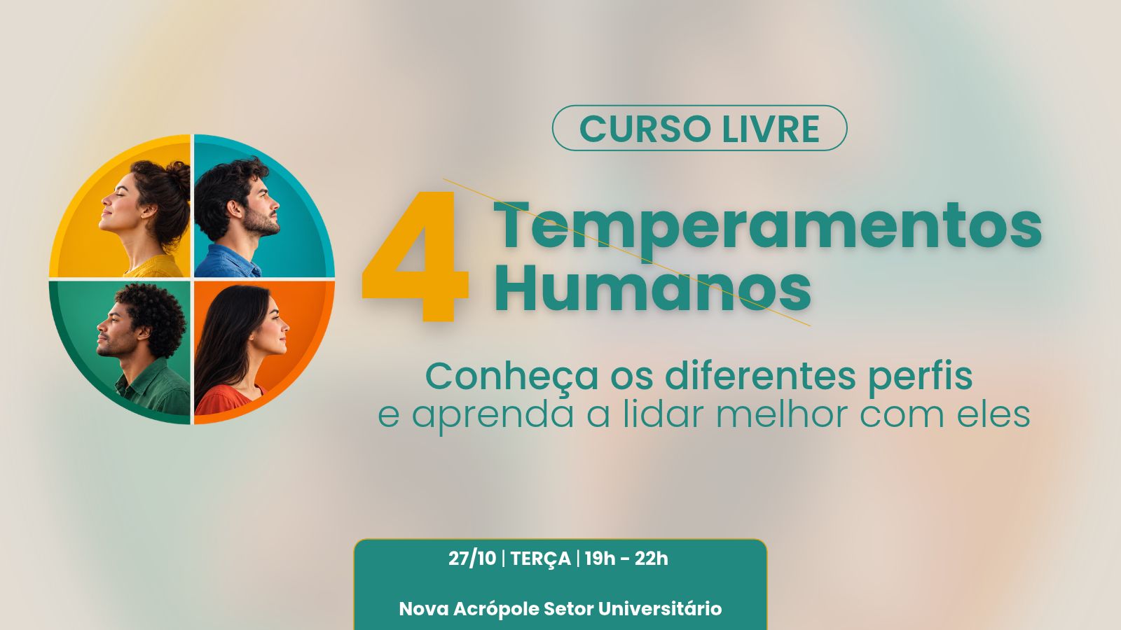 Capa do evento Os 4 Temperamentos Humanos
